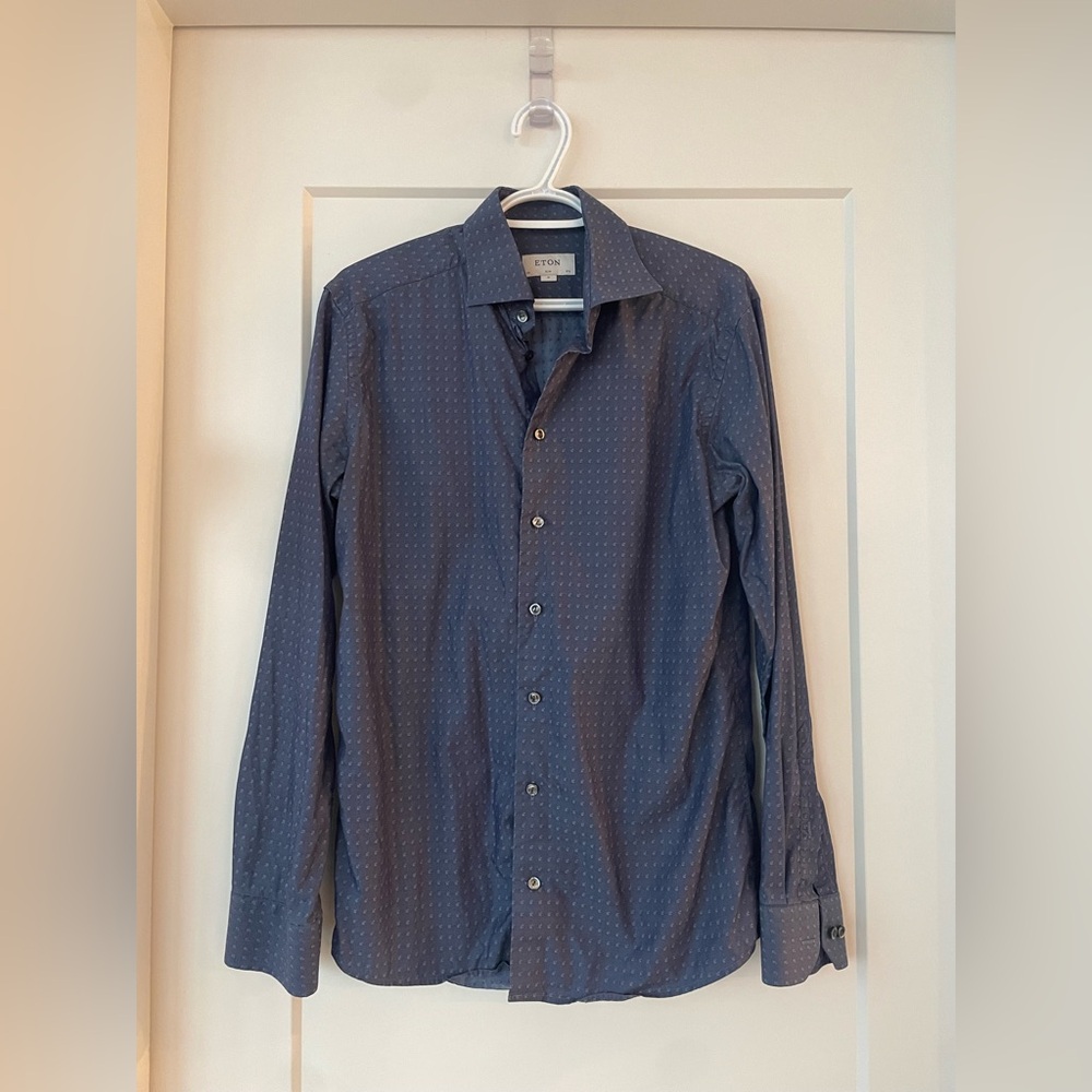 Eton Men's Navy Dress Shirt